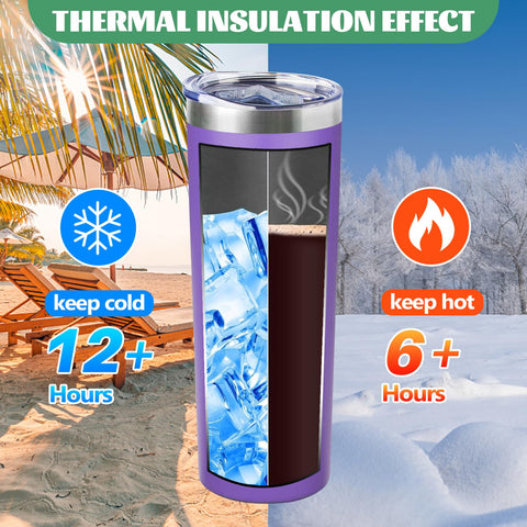 FristChoice 20 oz vaso esbelto con pajilla incluida para beber con comodidad