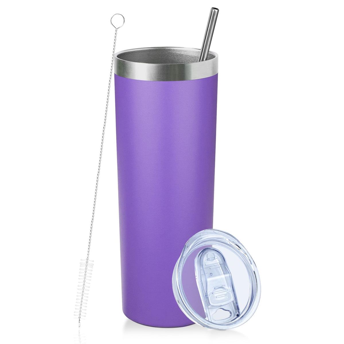 FristChoice 20 oz vaso esbelto con tapa deslizante para evitar derrames durante el viaje
