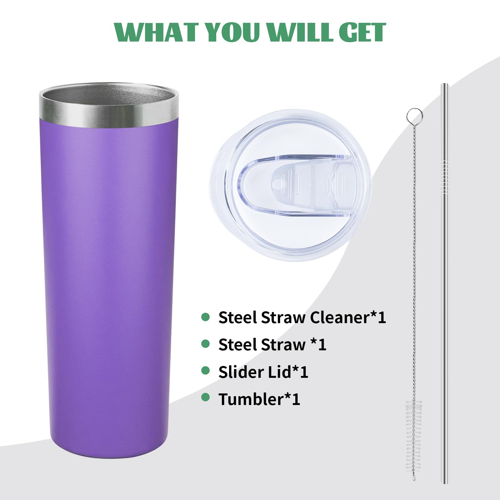 FristChoice 20 oz vaso esbelto tapa sin BPA para mayor seguridad