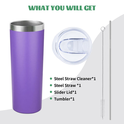 FristChoice 20 oz vaso esbelto tapa sin BPA para mayor seguridad