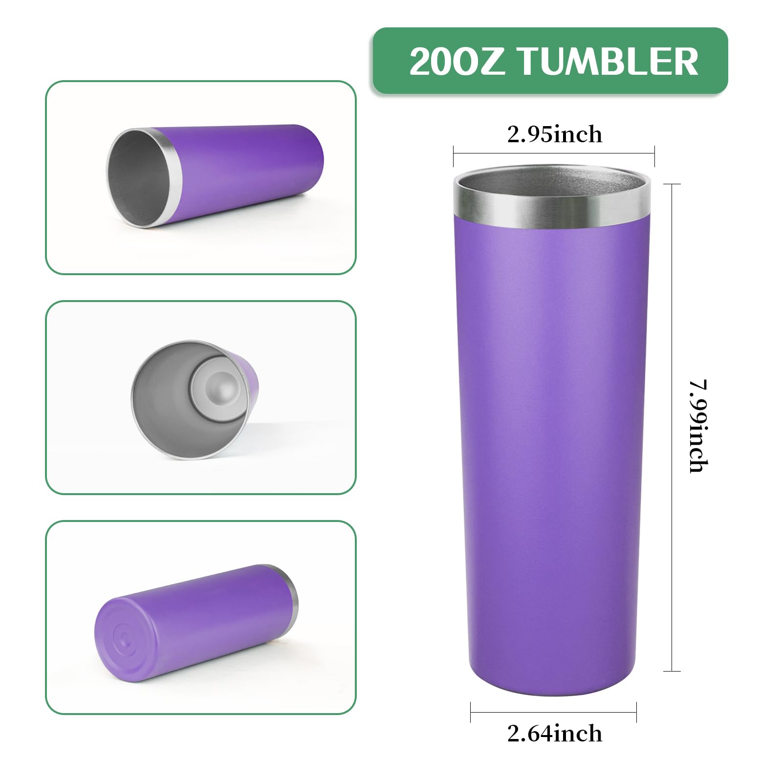 FristChoice 20 oz vaso esbelto, uso multiocasion para casa, oficina y exterior