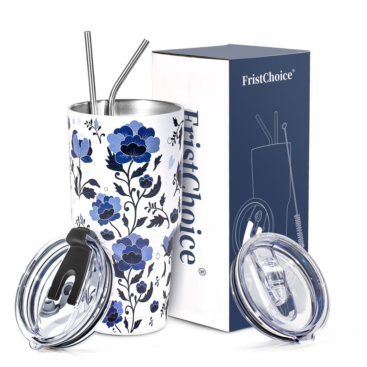 FristChoice vaso termico 30oz con tapas mantiene bebidas frías o calientes durante todo el día.