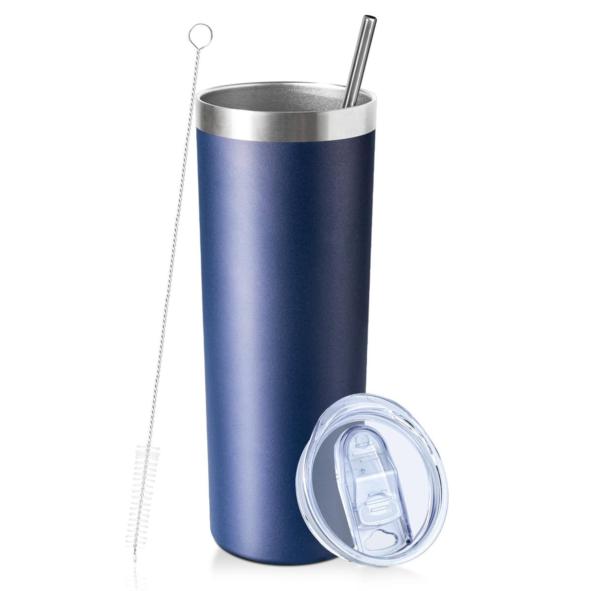 FristChoice vaso térmico delgado 20 onzas con tapa y pajilla para viaje cómodo