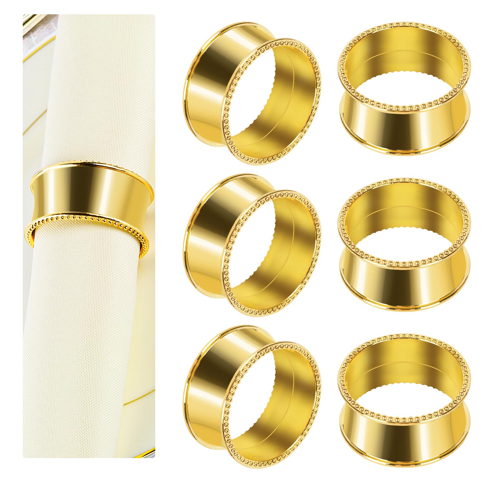 Frjjthchy anillos para servilleta dorados, realzan la mesa.