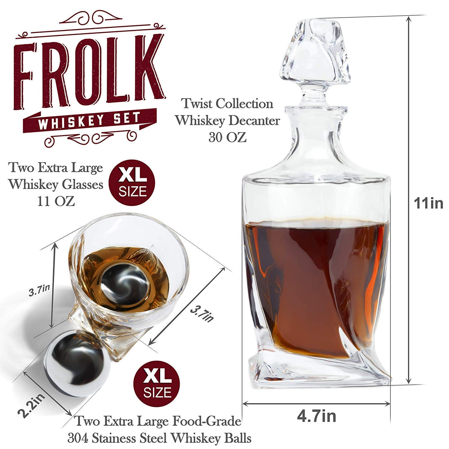 Bolas de acero inoxidable 55mm Frolk para enfriar sin diluir.