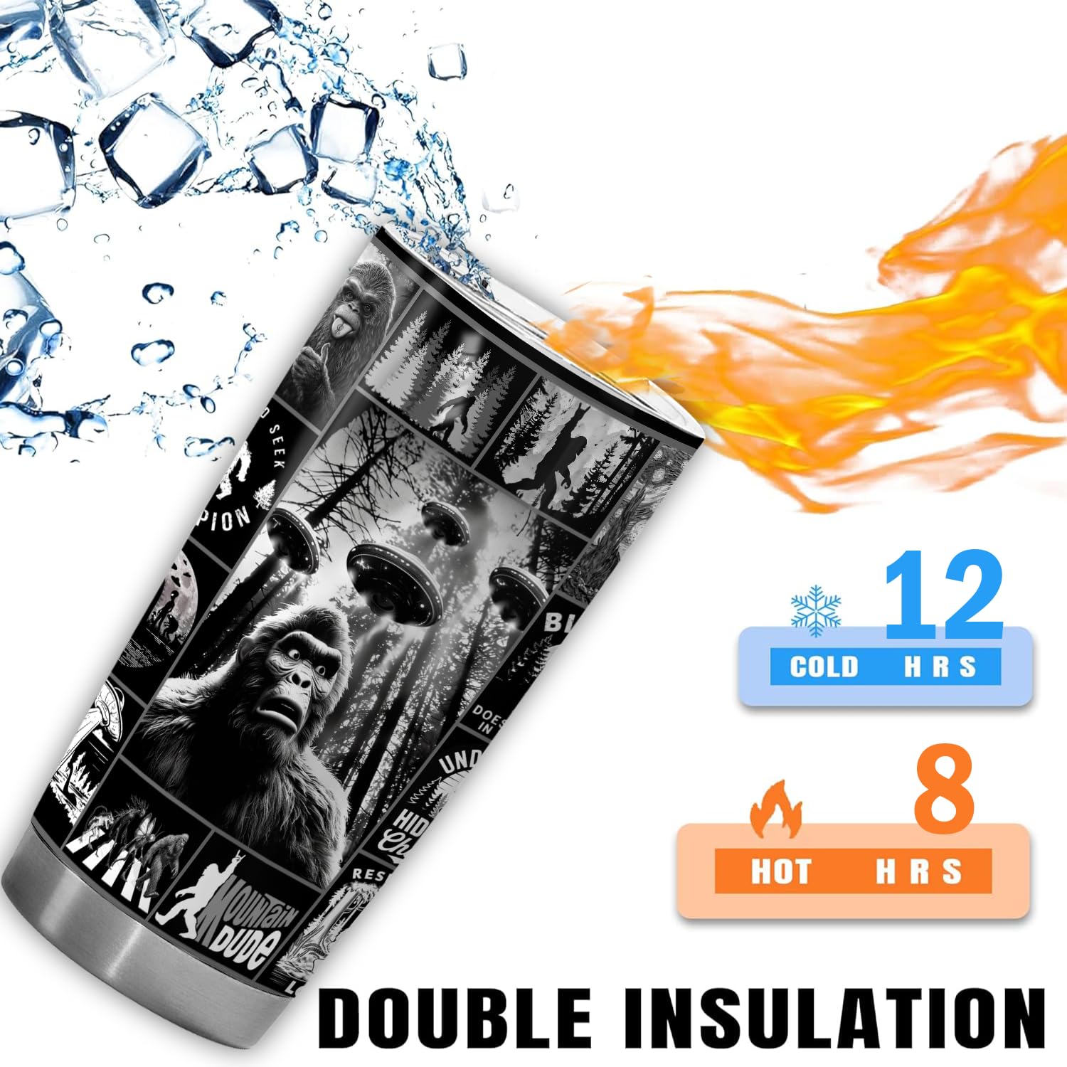 FROOBLEQUIRK Big Foot tumbler, acero inoxidable resistente y duradero