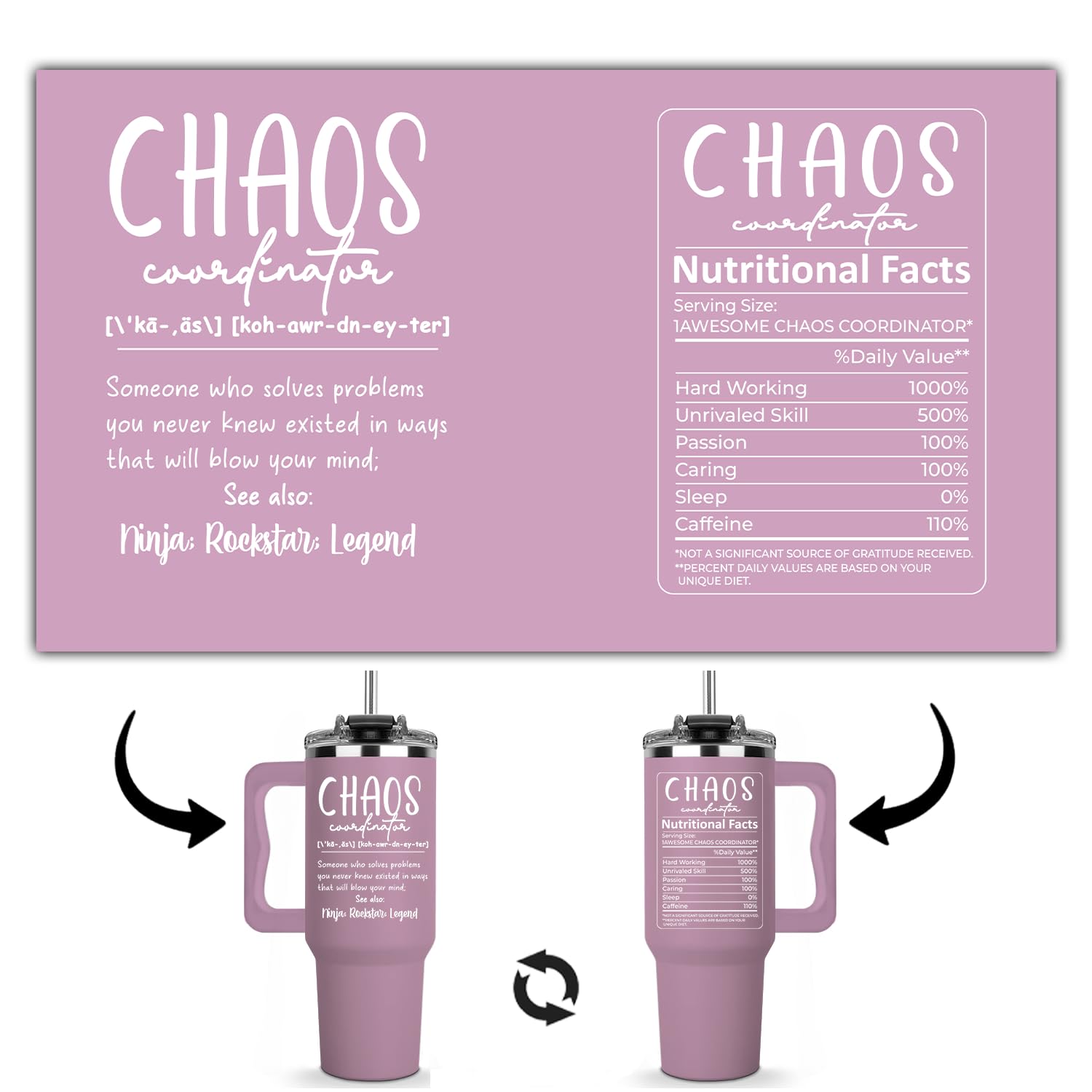 Botella Chaos Coordinator 40oz de FROOBLEQUIRK ideal para mantener bebidas frías
