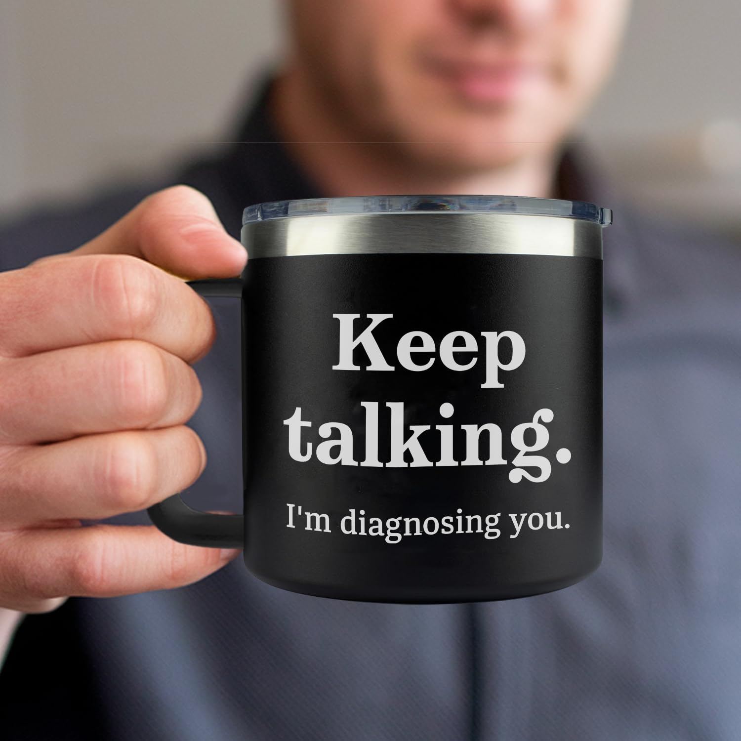 Taza frooblequirk psicología con frase ingeniosa para escritorio de oficina o aula