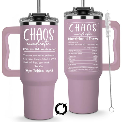 Vaso térmico Chaos Coordinator 40oz de FROOBLEQUIRK para mantener bebidas calientes durante horas