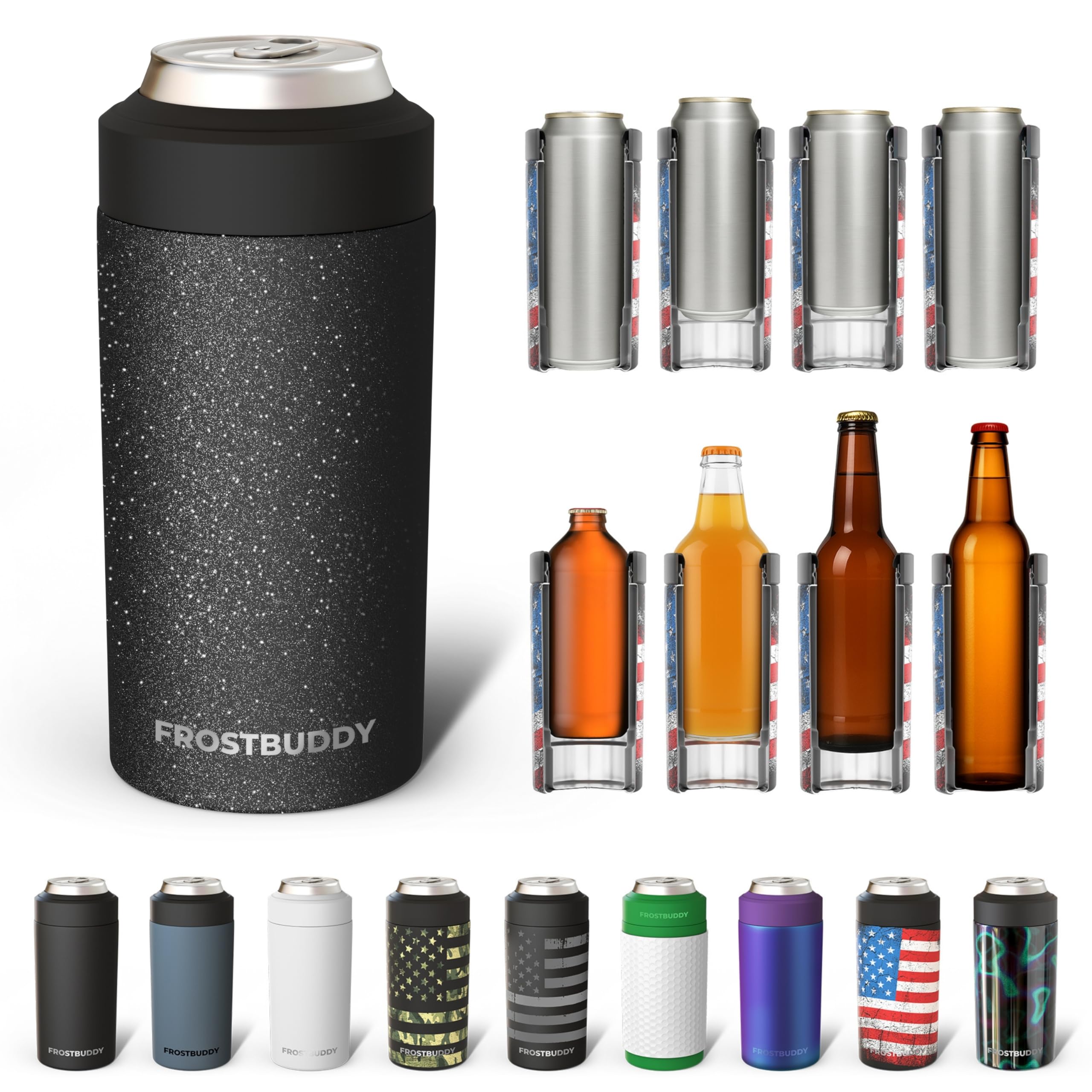 Frost Buddy enfriador universal frontal mantiene bebidas frías por horas.