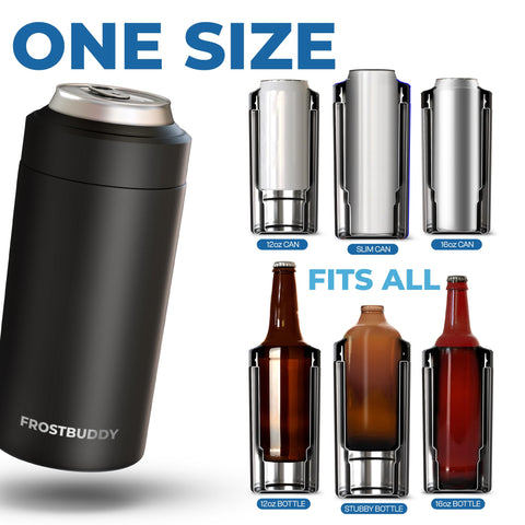 Frost Buddy enfriador universal para latas delgadas, compacto y elegante.