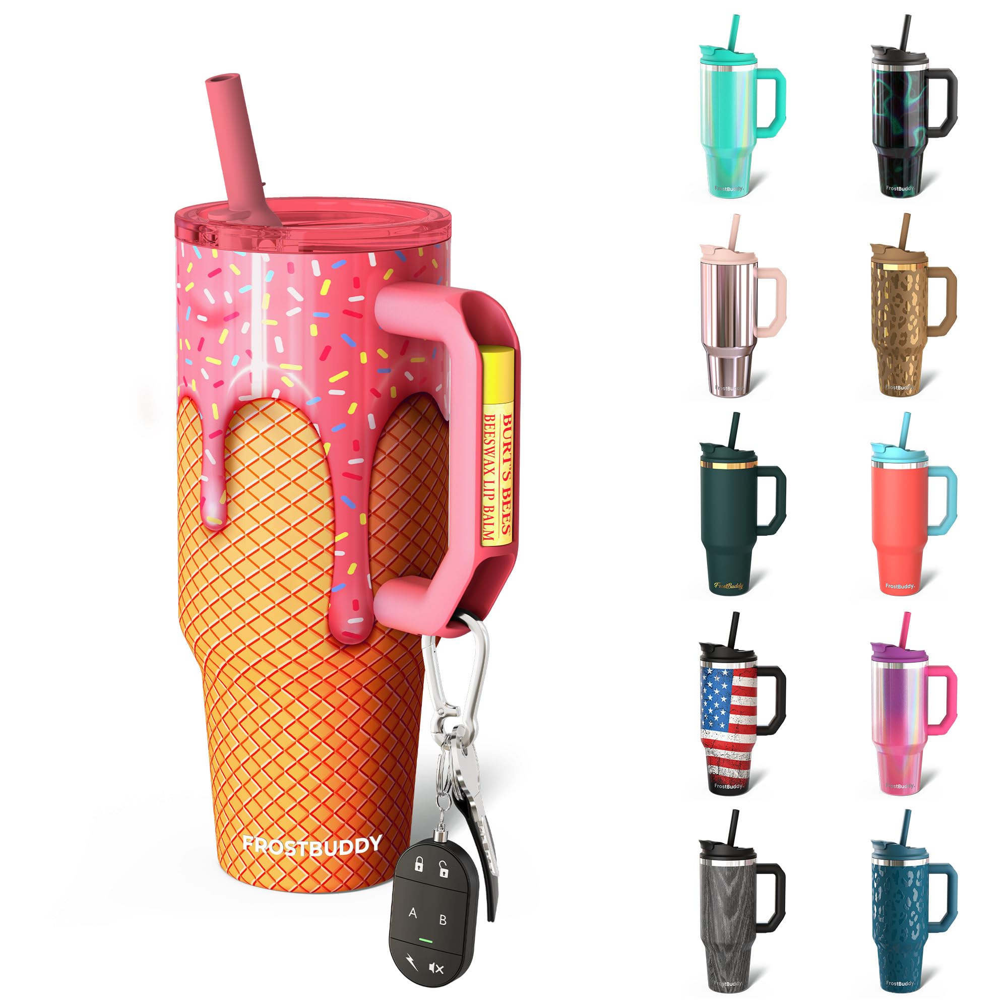 Vaso Frost Buddy Thicc Buddy 40 oz con doble pared para mantener la bebida fría o caliente