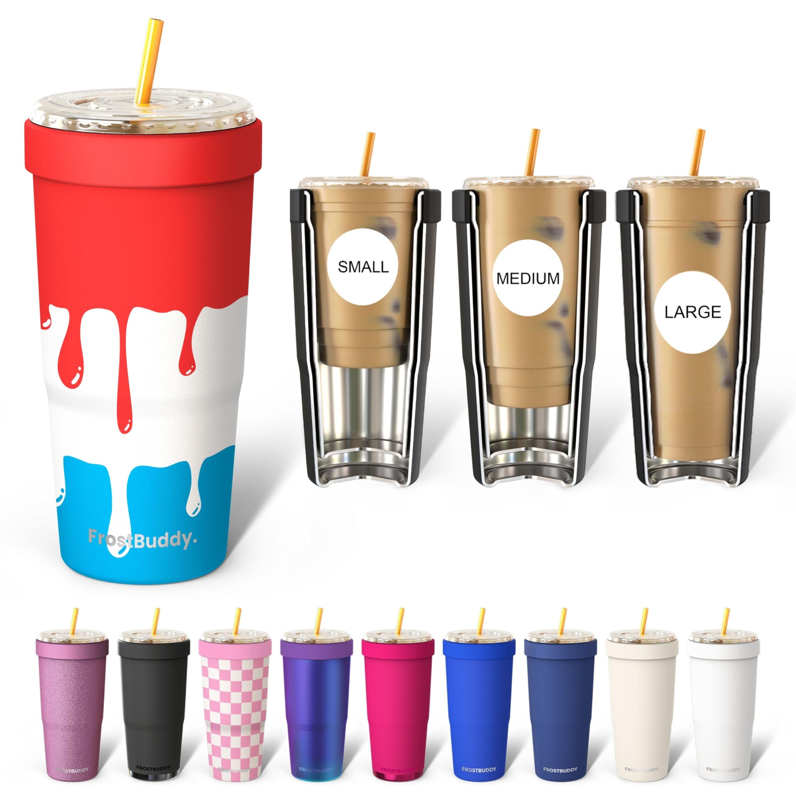 Frost Buddy Togo Buddy 30oz con aislamiento dual mantiene bebidas calientes o frías.