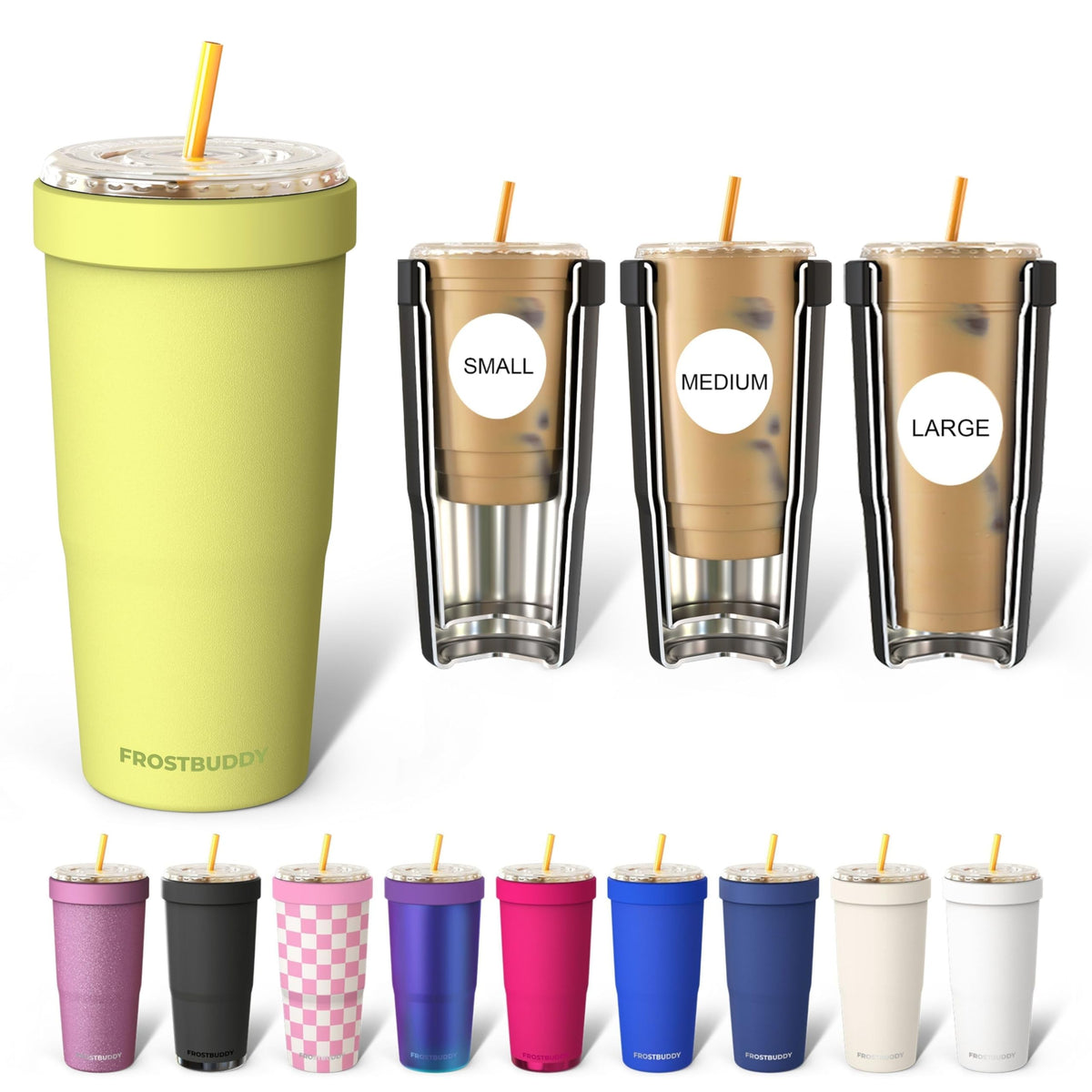 Frost Buddy Togo Buddy con aislamiento de pared doble mantiene bebidas frías o calientes.