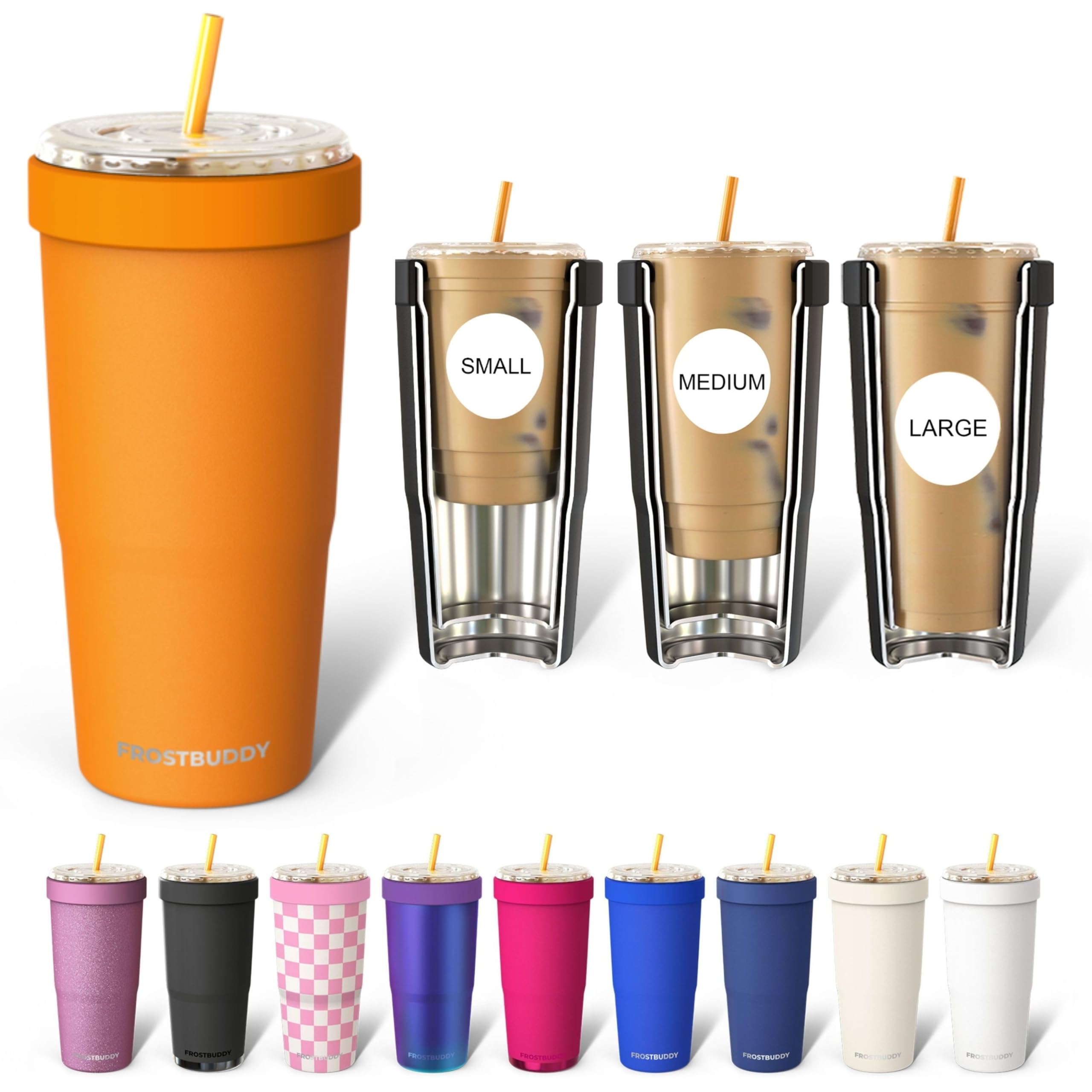 Frost Buddy Togo Buddy, vaso de acero inoxidable 30 onzas, mantiene bebidas calientes o frías.