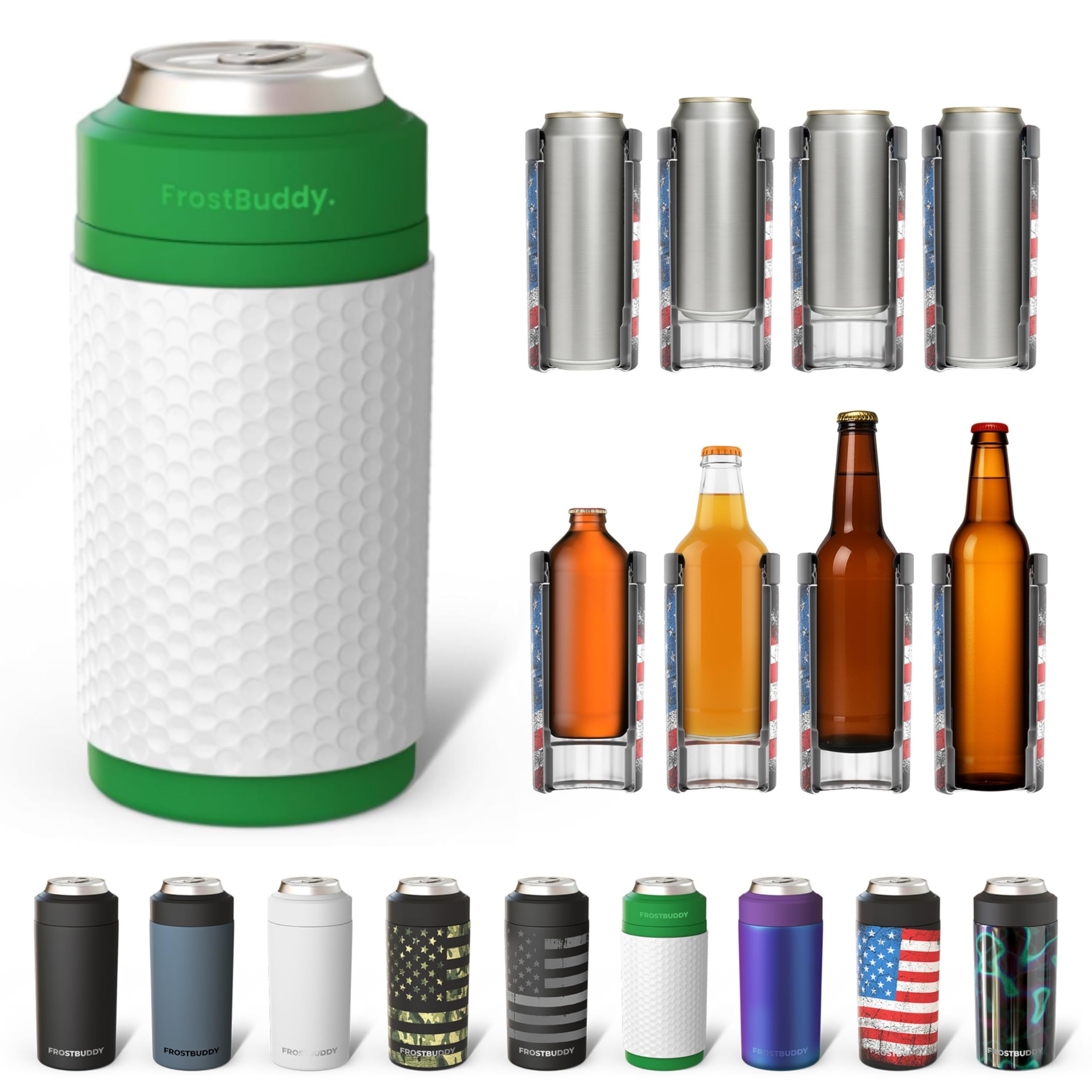 Frost Buddy enfriador universal para latas 12 oz, mantiene la bebida fría por más tiempo.