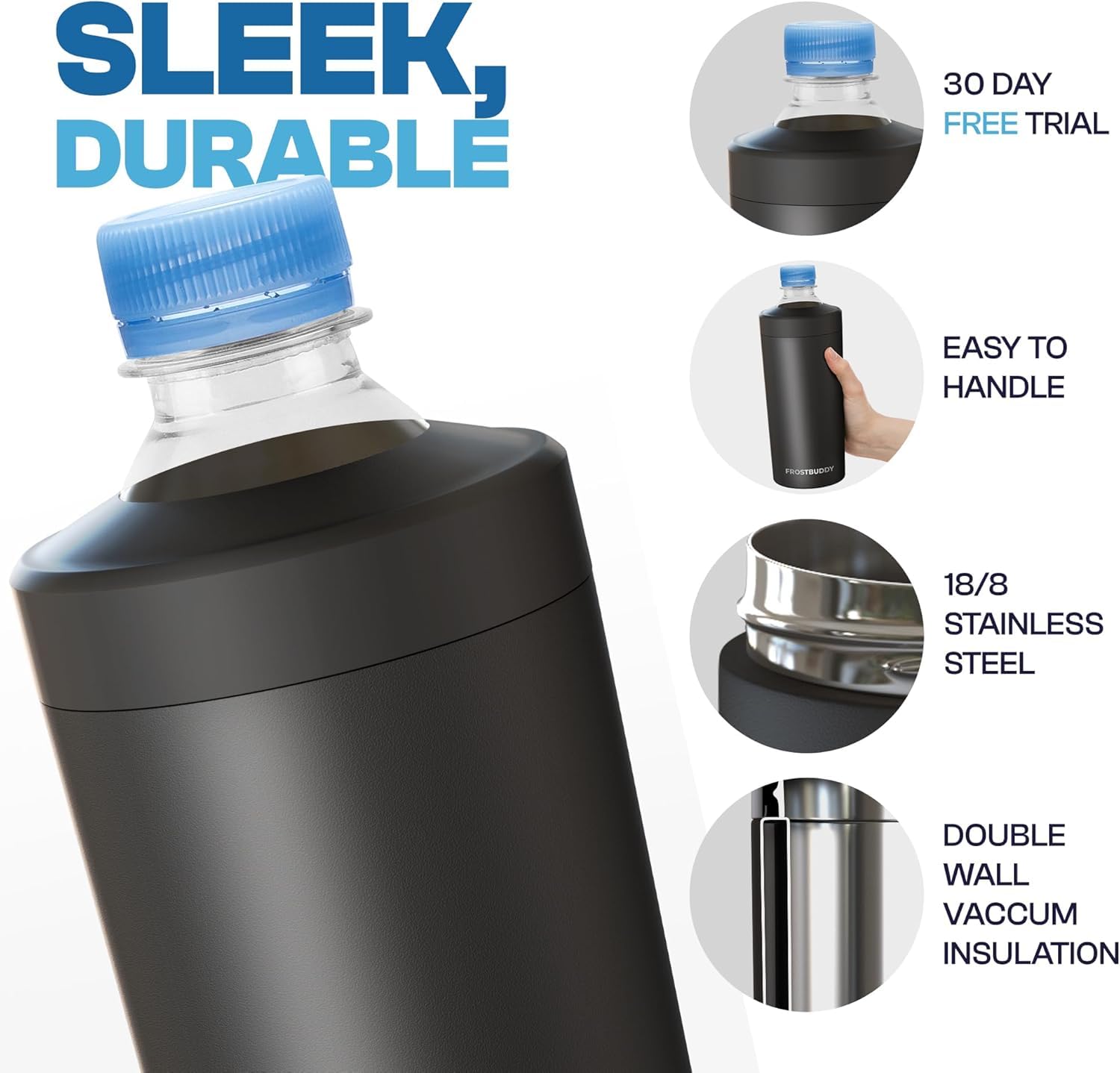 Frost Buddy Universal Buddy XL enfriador para latas 24 oz, ajuste seguro.