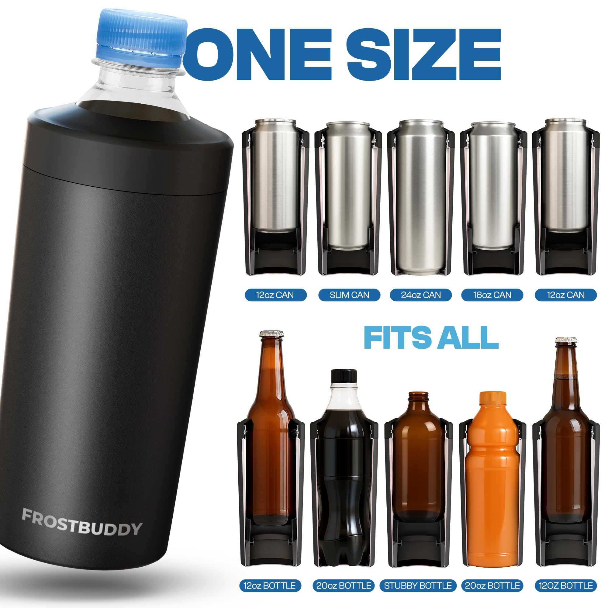 Frost Buddy XL sin condensación evita superficies mojadas y manos resbaladizas.