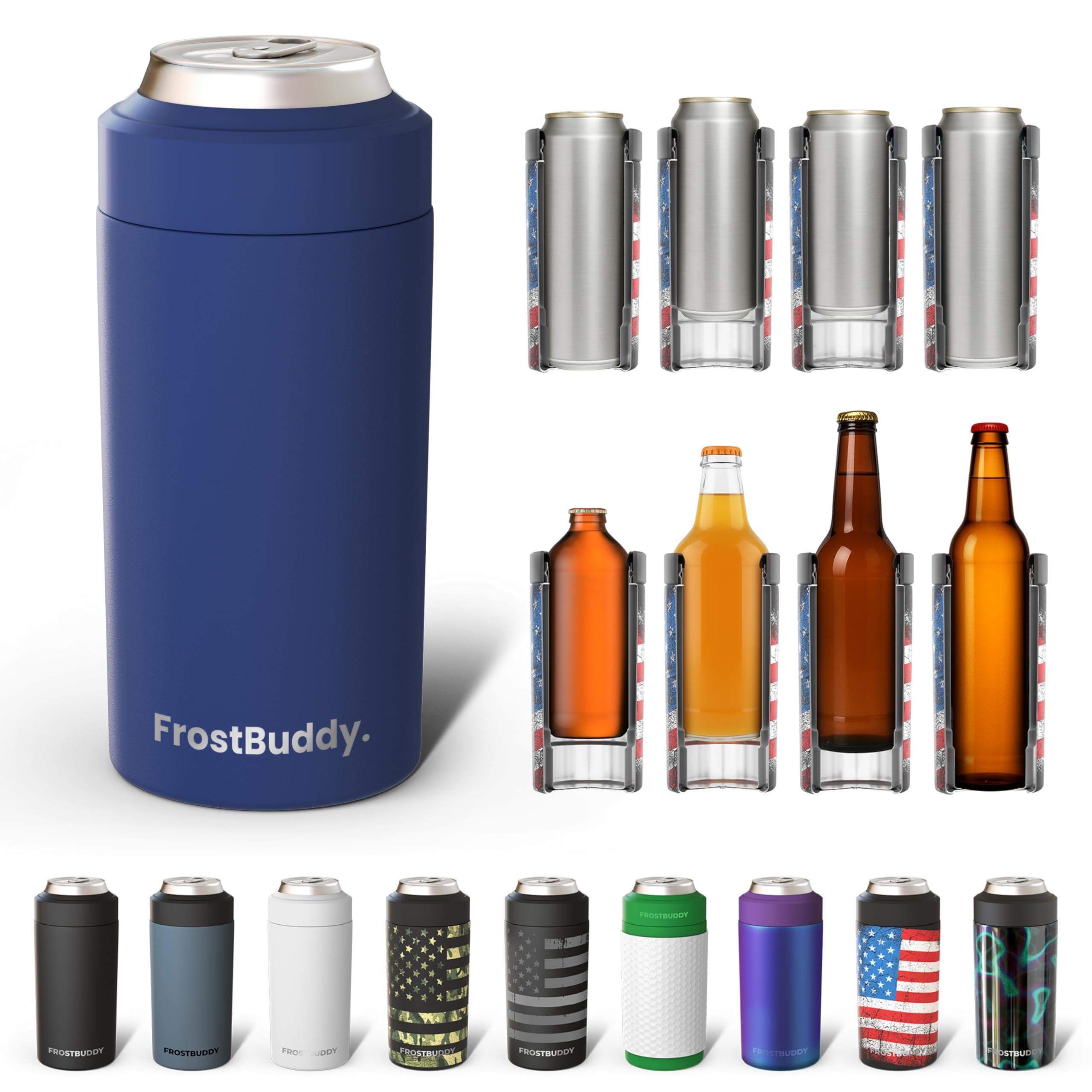 Frost Buddy enfriador universal para lata 12 oz, ideal para playa.