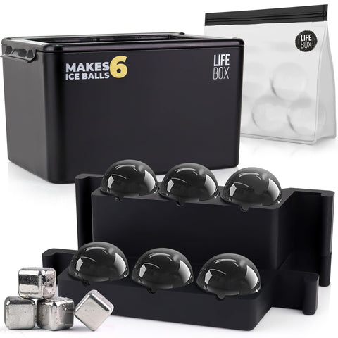 Bolas de hielo cristalinas LifeBox de FROZIP para bebidas puras.