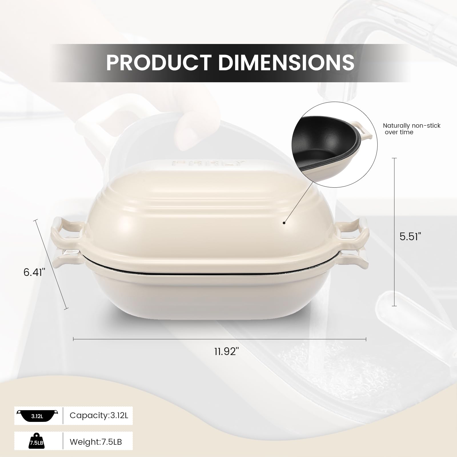 FRRLY tapa de olla esmaltada que sella sabores y mantiene la temperatura
