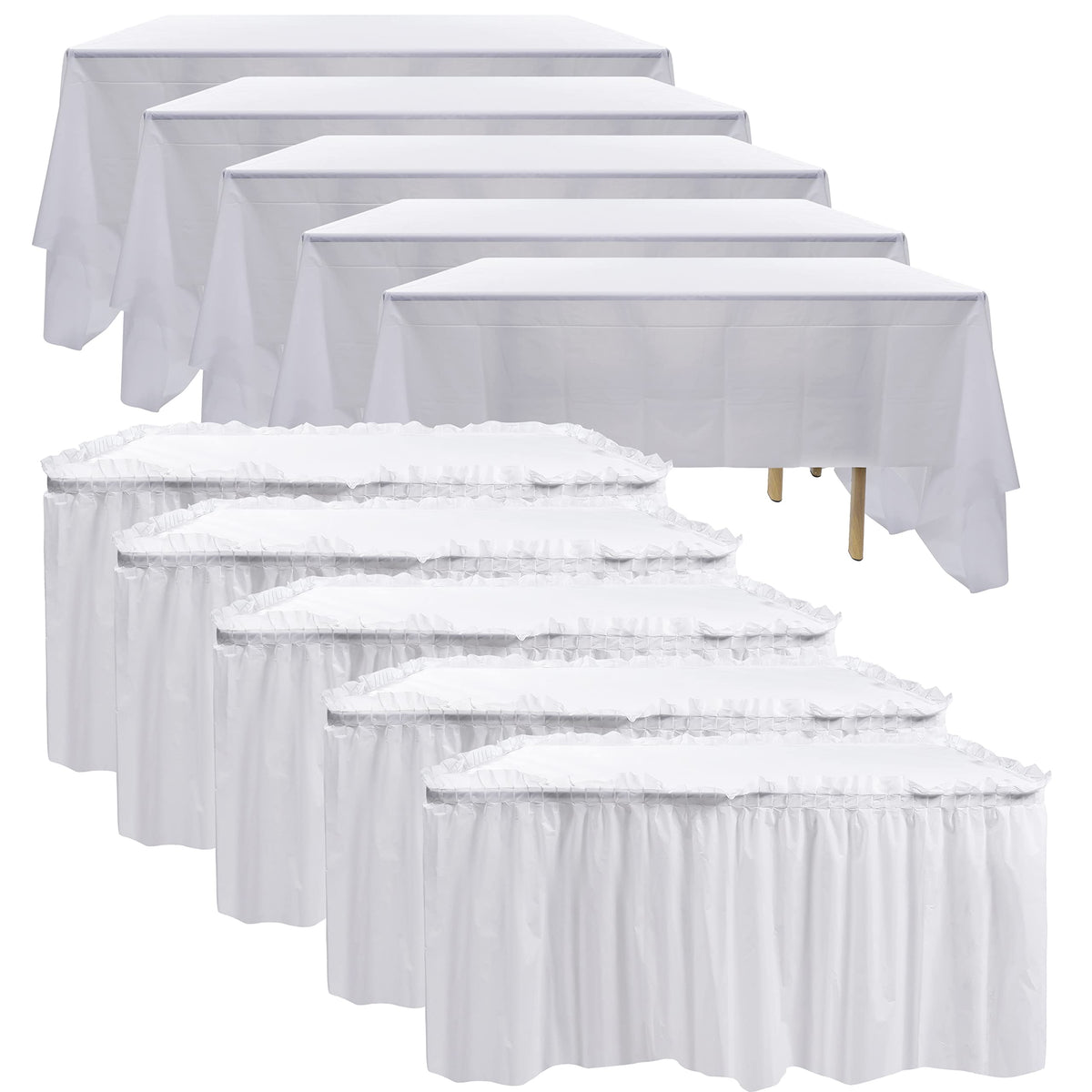 Frtzal faldas de mesa azules para rectángulos, estilo y protección.