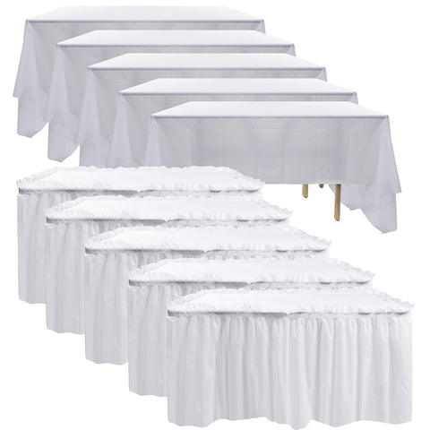 Frtzal faldas de mesa azules para rectángulos, estilo y protección.