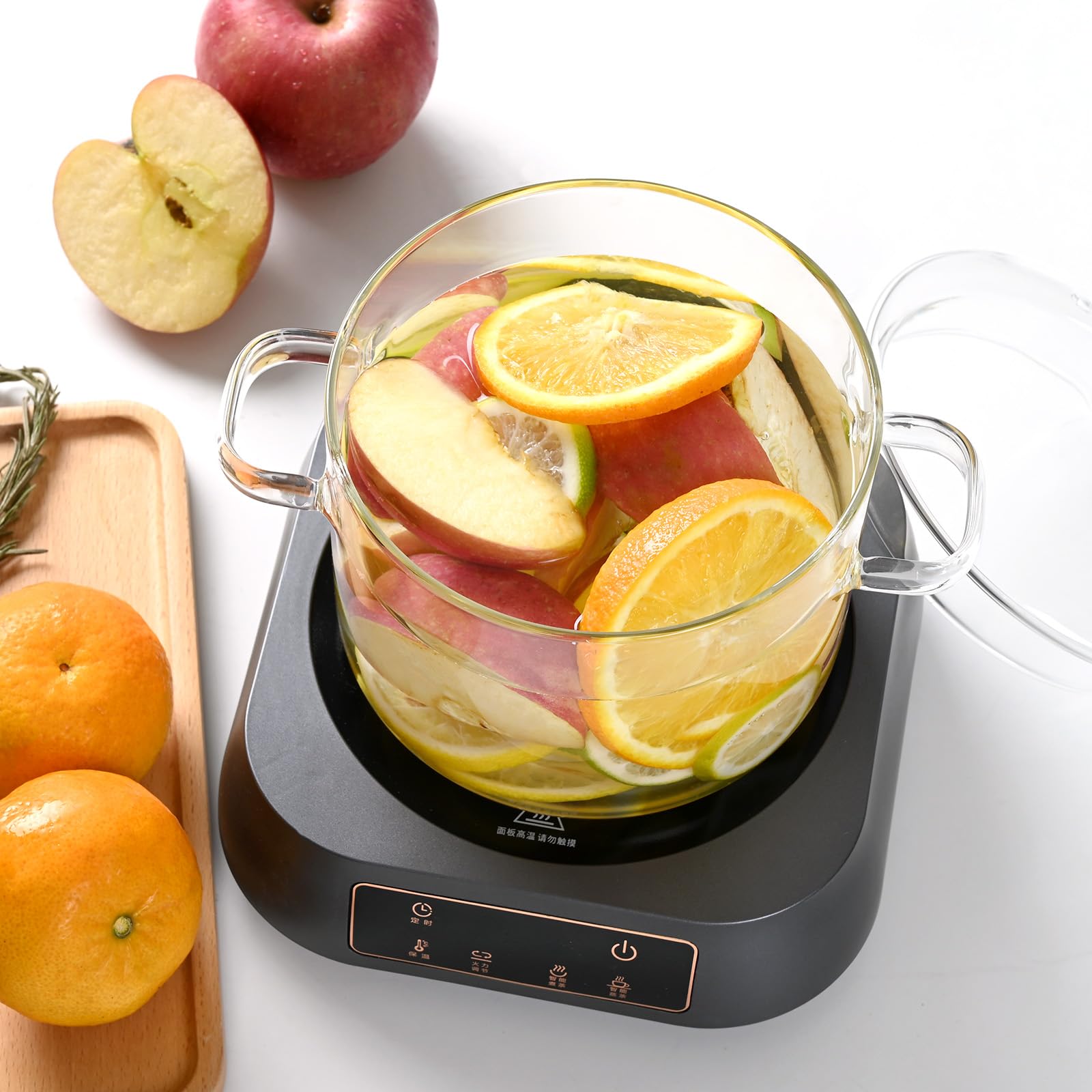 FrutPunch cazo transparente para observar cocción de té o leche