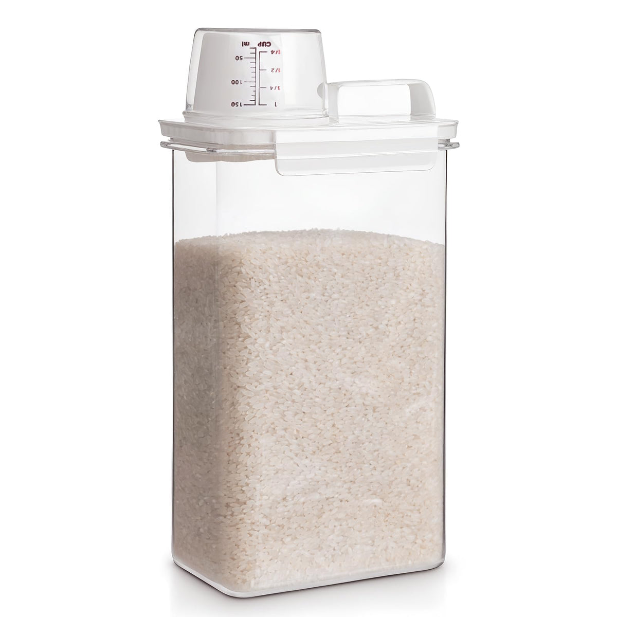 FrutPunch contenedor de arroz 3-4 libras con capacidad visible para granos