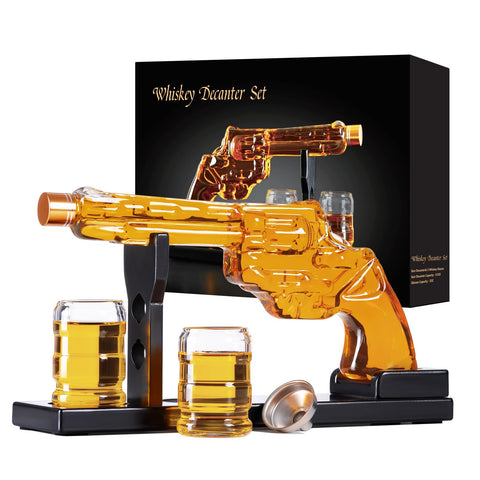 FrutPunch Gun decantador de whisky con vista frontal para presentación elegante