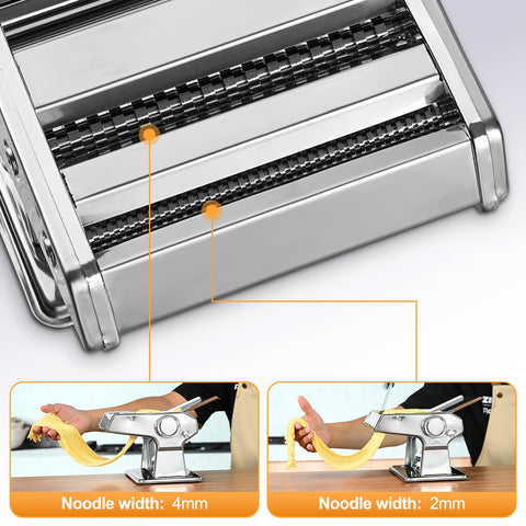 FrutPunch manivela manual para controlar el grosor de la pasta.