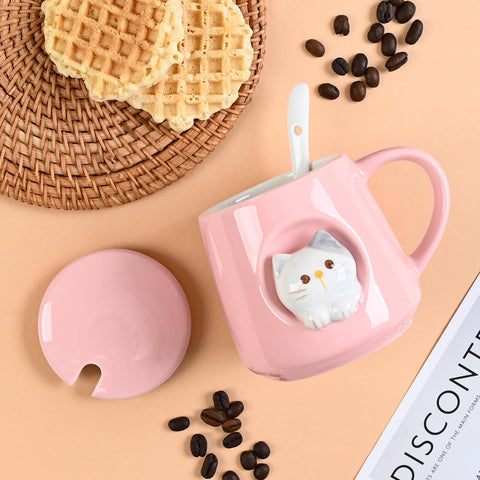 FrutPunch taza cerámica, regalo ideal para fans de gatos y momentos relajados.