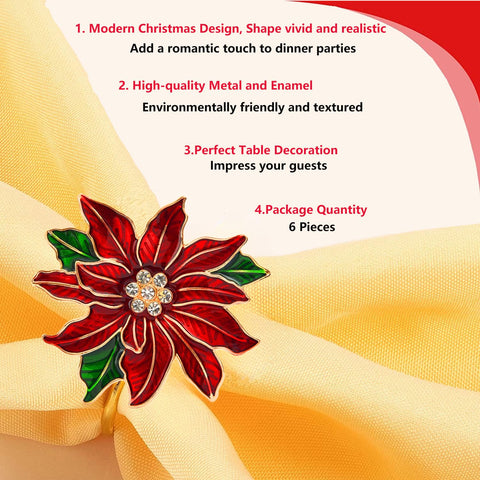 Fsmiling servilletero poinsettia diseño sofisticado combina con cualquier estilo