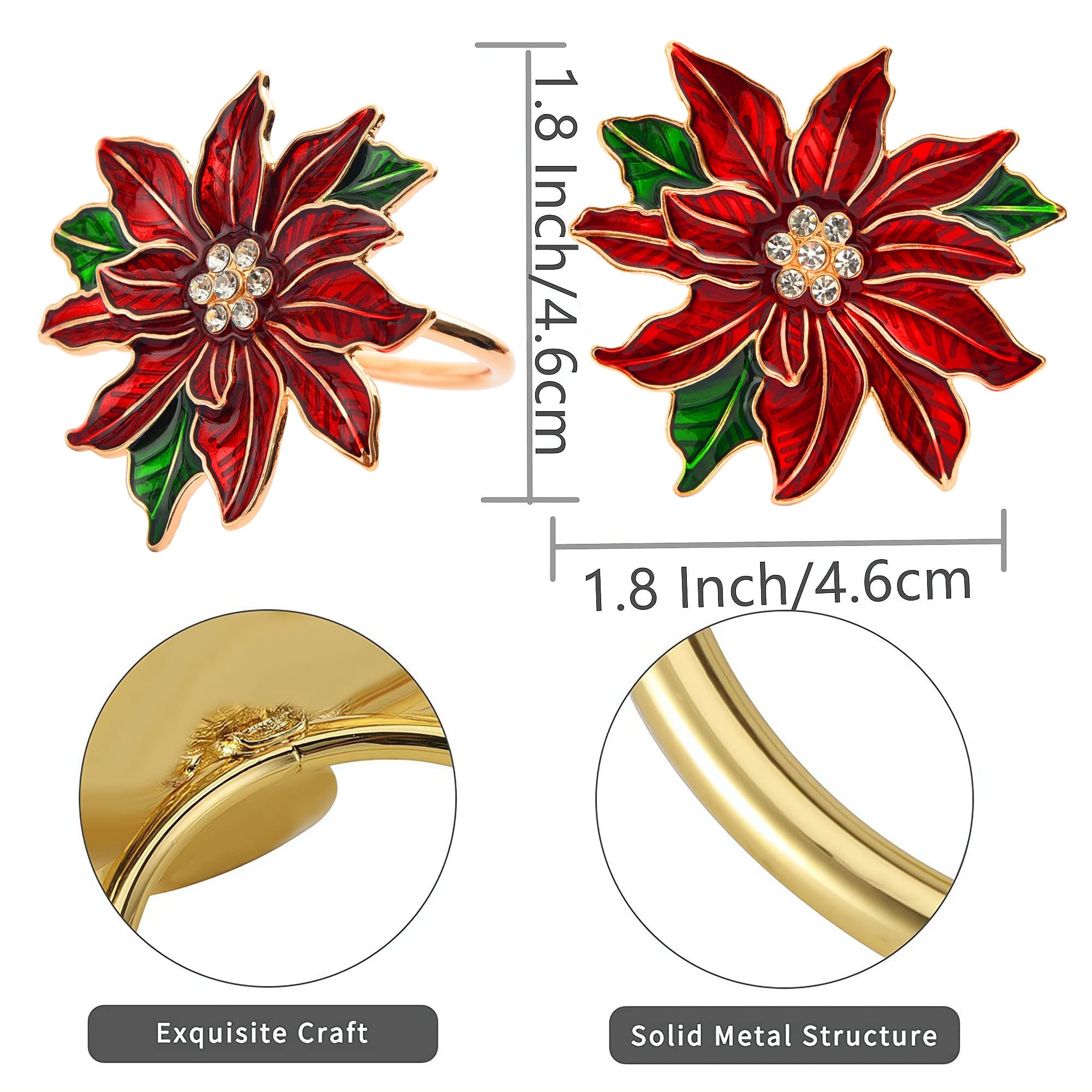 Fsmiling servilletero poinsettia uso multipropósito para cenas y eventos