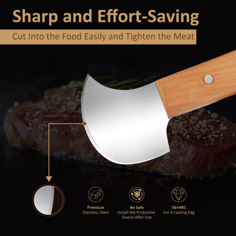 Cuchillo Rocker de Fstcrt con mango de madera ergonómico para agarre cómodo