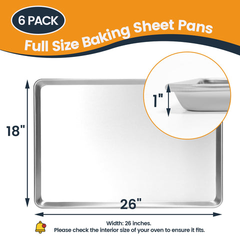 FSUON bandeja antiadherente 26x18: duradera y fácil de limpiar.