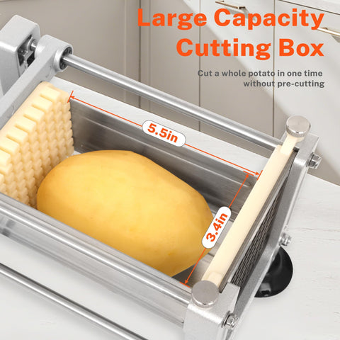 FSUON cortador de patatas con cuchilla 1/4 pulgada para dados rápidos
