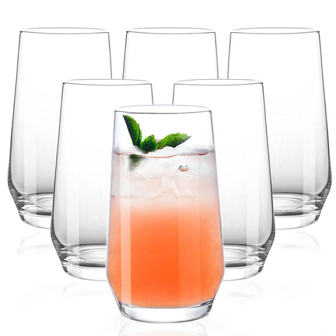 Ftystall: juego de vasos altos y claros para bebidas y cócteles en casa.