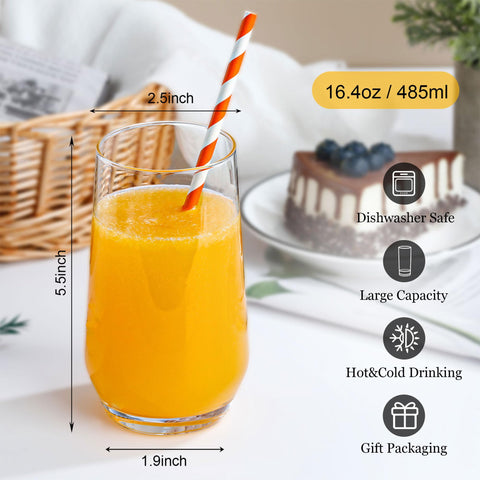 Ftystall: vaso alto para bebidas, elegante y cristalino para reuniones.