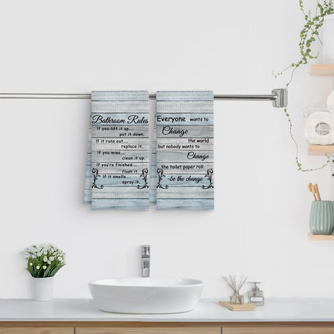 Toallas decorativas Fuasei con reglas divertidas para uso diario en baño o cocina.
