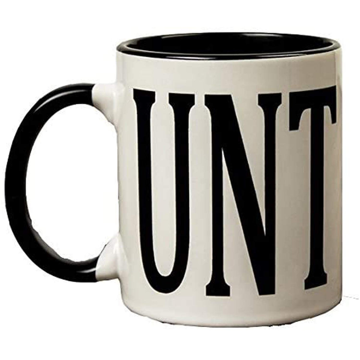 Taza Fudap! 11 oz con asa negra, ideal para café diario y té.