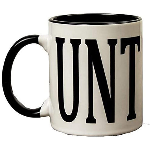 Taza Fudap! 11 oz con asa negra, ideal para café diario y té.