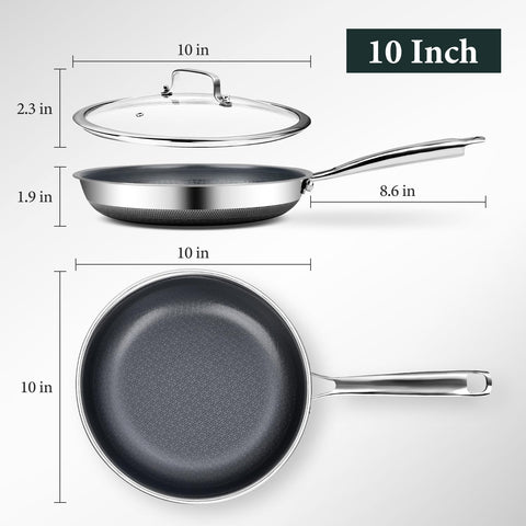 FUDELAI sarten titanio ceramica 5-capas, duradera y de liberación suave.