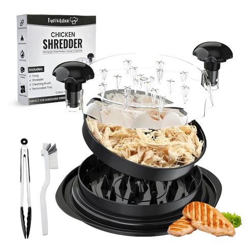 Deshilador grande de Fuel Kitchen con tapa transparente para deshilado rápido.
