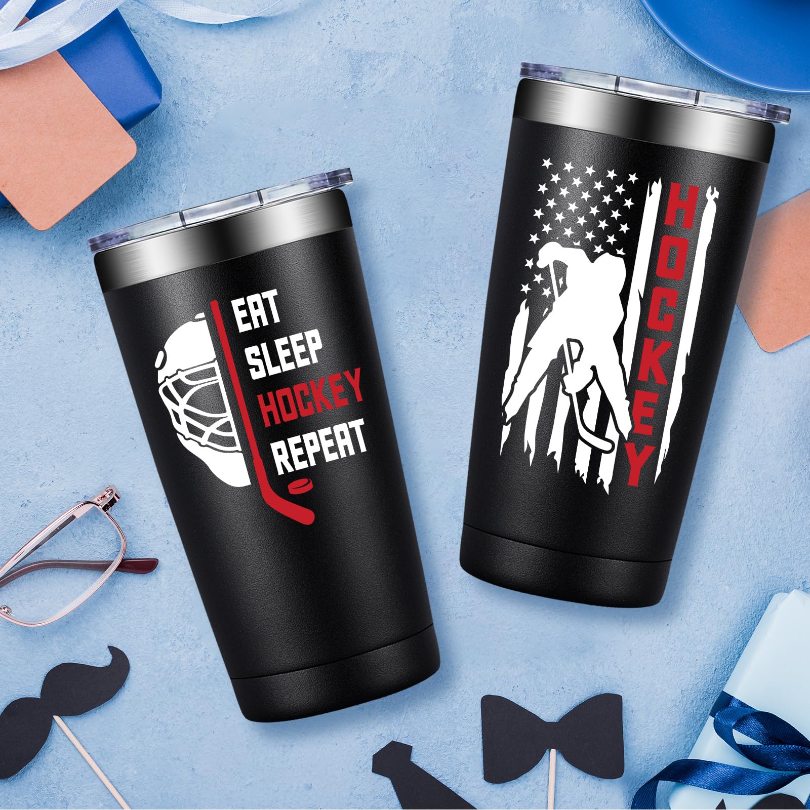 Taza Fufandi Hockey 20oz con doble pared que conserva la bebida.