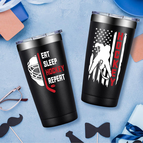 Taza Fufandi Hockey 20oz con doble pared que conserva la bebida.
