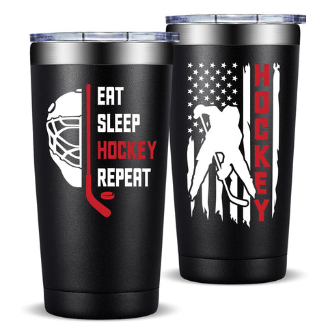Taza Fufandi Hockey 20oz vista frontal, ideal para entrenamientos y viajes.