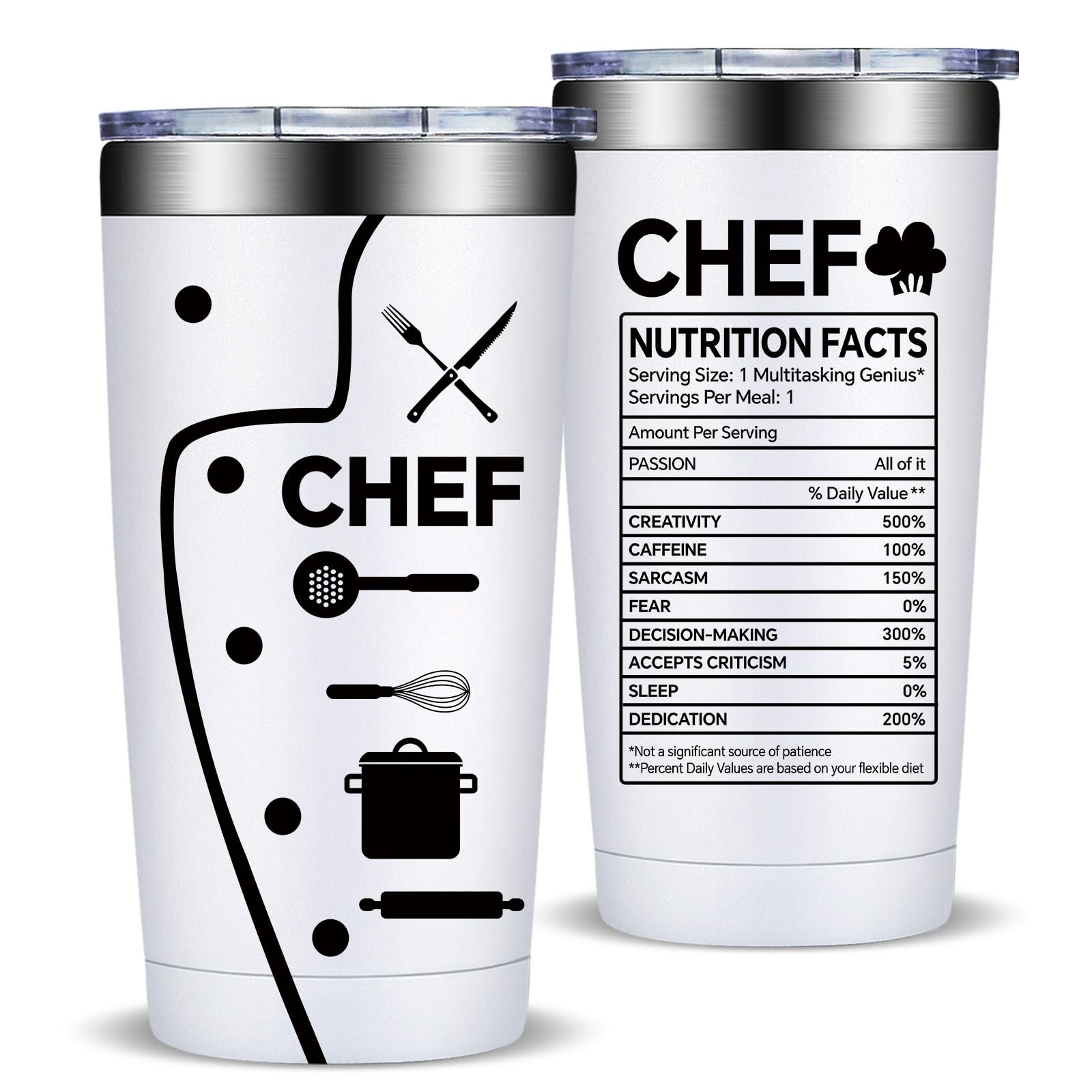 Vaso térmico Fufandi 20 oz, regalo ideal para cocineros que aman cocinar y compartir
