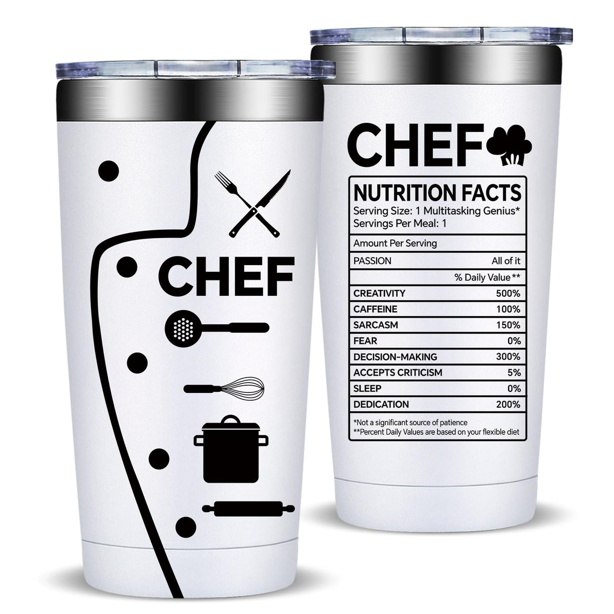 Vaso térmico Fufandi 20 oz, regalo ideal para cocineros que aman cocinar y compartir