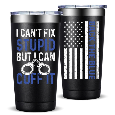 Taza térmica Fufandi 20oz para policía, regalo ideal para diploma.